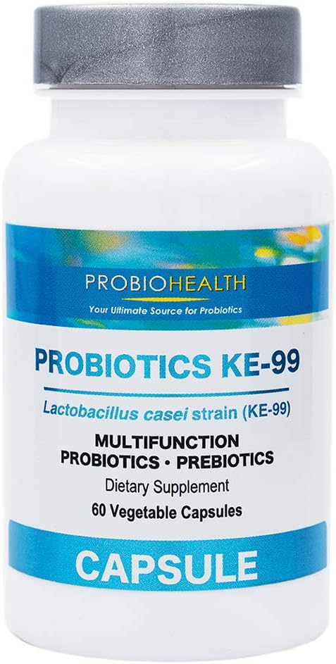 Probiohealth: Probiotics 6 Billion CFU、女性と男性のプロバイオティクス、Lactobacillus casei(KE-99)、FOS、 Trehalose、ベジタリアンカプセル、60カウント