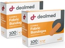 Dealmedの生地の適用範囲が広い付着力の包帯–非Stickパッド、乳液の自由な、ファースト・エイドのキット、3" x 3/4"のための傷の心配との100の計算(2パック)包帯