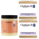 チャタムナチュラルスキンケアオーバーバターEczema Therapy 6ozと2 x Eczemaリリーフソープバー5ozバンドル | コロイダルグルテンフリーオートミール付き