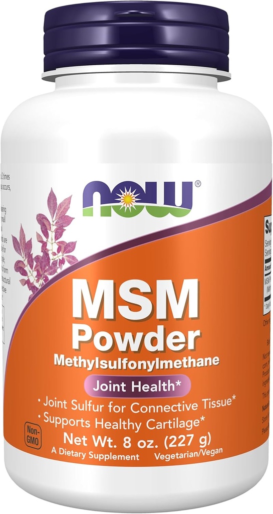 NOWの食糧補足、MSM (Methylsulfonylmethane)の粉、サポート健康な軟骨*、接合箇所の健康*、8-Ounce