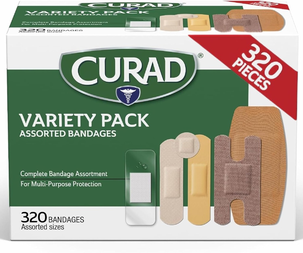 CURADは包帯のバルク変化のパック320の計算5様式を、防水を含んで、せん断、プラスチック、頑丈な及び屈曲生地のファースト・エイドのキットの精子は貝、切口及び焼跡を保護します