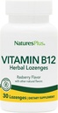 自然プラスB12ハーブローゼンジ(メチルコバラミン) - 1000mcg、30サブリンガルロゼンジ - ラズベリー - 最大吸収赤血球サポート - エネルギーブースター - ベジタリアン、グルテンフリー - 30サービング