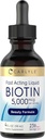 Carlyle Biotin 5000mcg 液滴 | 4 fl oz | レディース・男性向け | ベリーフレーバー | 美フォーミュラ | ベジタリアン・非GMO・グルテンフリー対応サプリメント