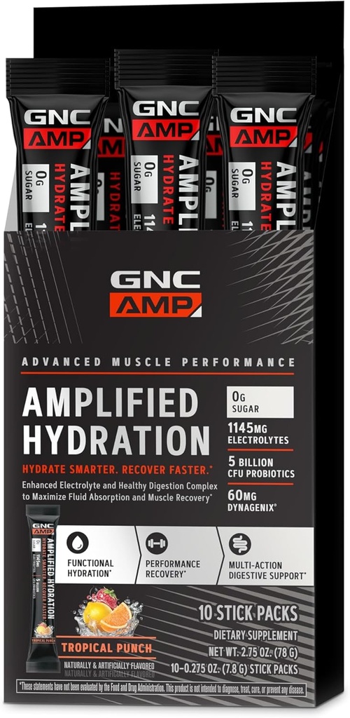 GNC AMP 増水電解液パウダードリンクミックス | 電解液・ヘルシーダイジェクションコンプレックス | トロピカルパンチ | 10 カウント