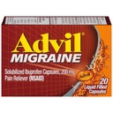 Advil Migraineの頭痛の救助、Migraineの救助のためのIbuprofen 200mgのIbuprofenのカプセル、吐き気の救助および軽い感受性の救助- 20の液体はカプセルを満たしました