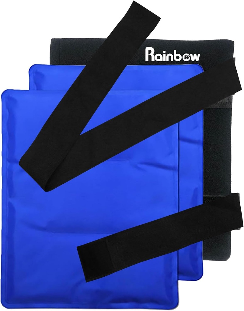 背部ヒップの肩の膝のためのRAINBOWのゲルのアイスパック、傷害の痛みの軽減のための再使用可能なアイスパック、サージリー、膨張のための熱風邪の圧縮療法のパック、大きい風邪パッド(11" x 14" - 2のパック)を油を差します
