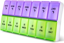 DANYING Extra Large Pill Organizer 2 日、XL Weekly Pill Box、AM PM Pill Case、Pill Container 7 Day、ビタミン Case Twice a Day