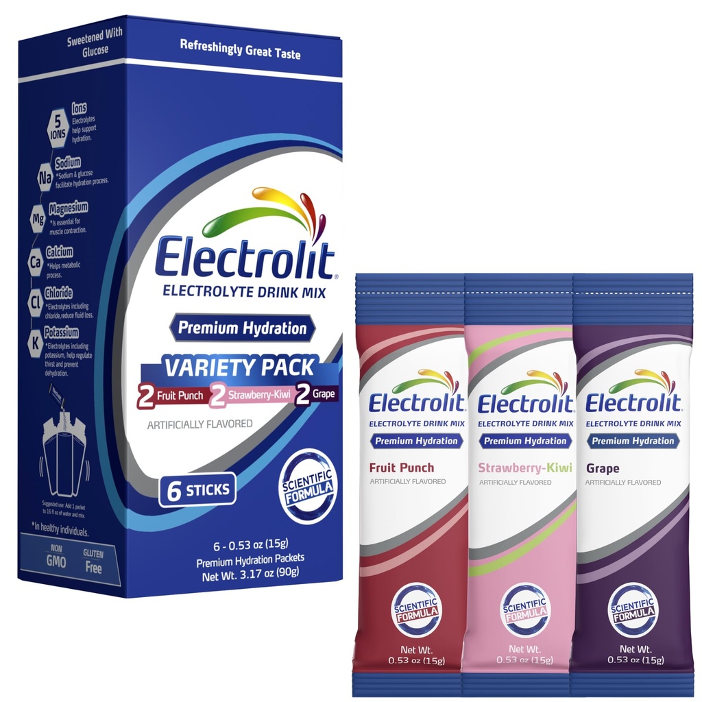 Electrolitの電解物の粉のパケット、varety 8のパック、脱水及び再水のための粉にされた水和のパケット、ポストのワークアウトの味付けの水和の飲み物の組合せ、グルテンフリーの水増強物の棒