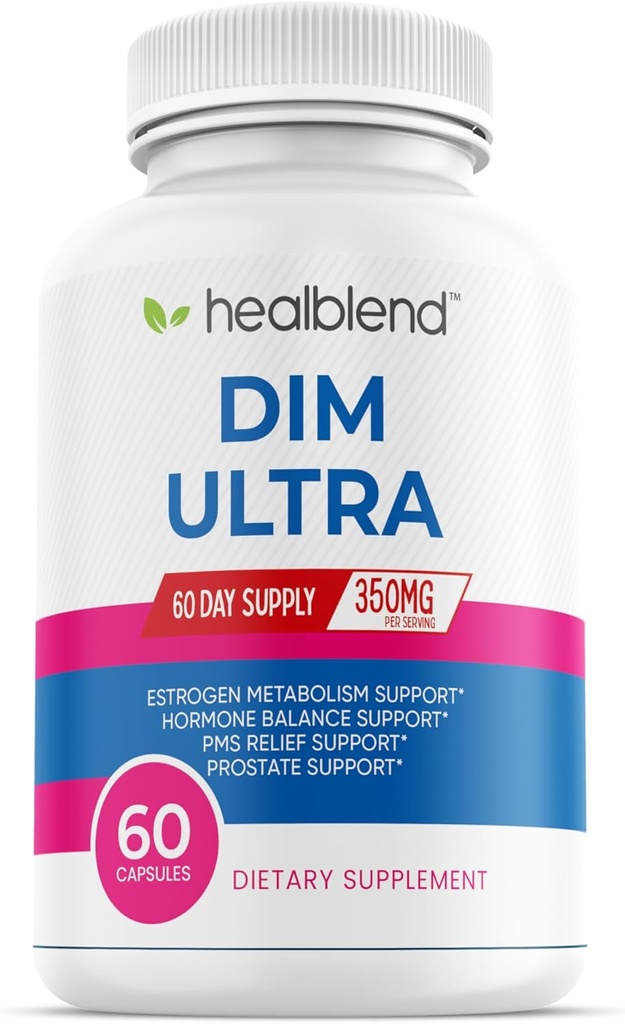 Healblend DIM Ultra の食事療法の補足 350mg のバイオペリン、Diindolylmethane、エストロゲンの代謝サポート、ホルモンのバランス及び PMS の救助、60 のカプセル