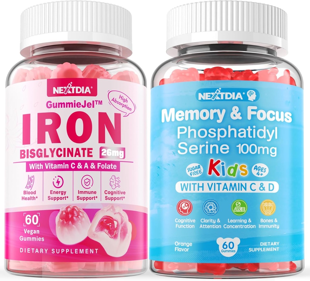 Phosphatidylserineの補足100mg+IronのBisglycinate 26mgはグミーを満たしました