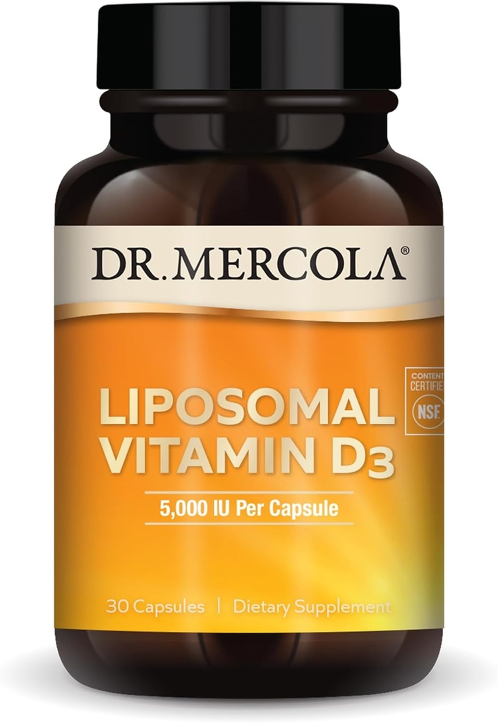 Dr. Mercola Liposomal Vitamin D3 - ハート、骨と免疫の健康をサポート - サービングあたりの10,000 IU - 非GMO、大豆フリー&グルテンフリー - 30カプセル(30サービング)