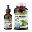 BIO KRAUTER Cayenne Pepper Tincture 2 Fl. Oz. & Spearmint 100カプセル