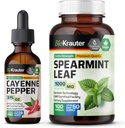 BIO KRAUTER Cayenne Pepper Tincture 2 Fl. Oz. & Spearmint 100カプセル