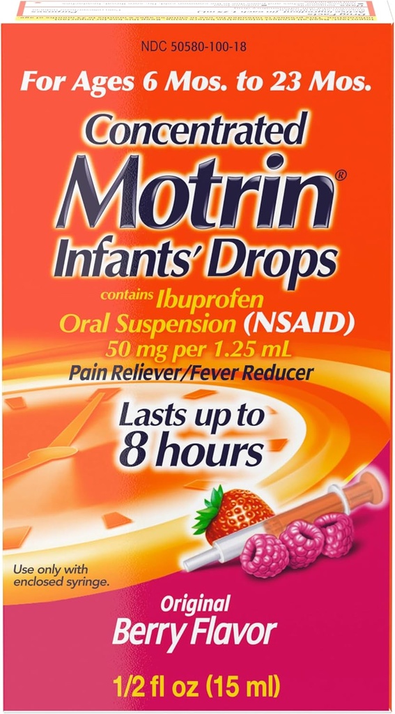 乳児のモトリンの集中された低下、熱心な減力剤、IbuprofenのベリーFlaved.5 Oz