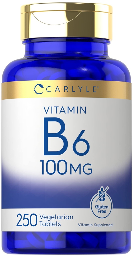 ビタミンB6 100mg | 250錠 | ピリドキシン塩酸塩サプリメント | ベジタリアン・非GMO・グルテンフリー対応商品