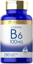 ビタミンB6 100mg | 250錠 | ピリドキシン塩酸塩サプリメント | ベジタリアン・非GMO・グルテンフリー対応商品