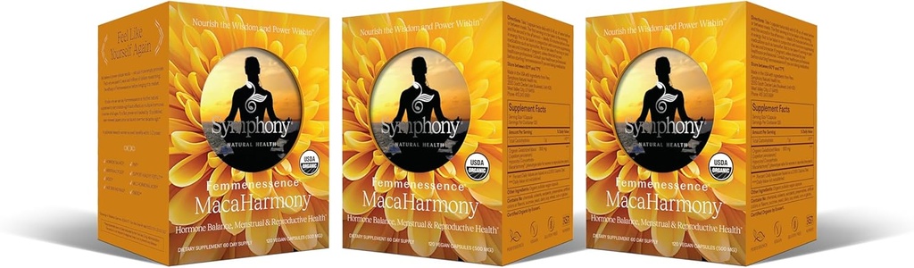 Femmenessence® MacaHarmony® - 臨床的に月経の健康、PMSの救助、気分、肌と豊饒(360カプセル、180日の供給)のためのホルモンバランスサポートをスタッド