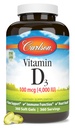 カールソン - ビタミンD3、4000 IU (100 mcg)、骨&免疫の健康、コレステロールサプリメント、グルテンフリービタミンDカプセル、360 Softgels