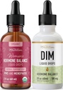 液体 DIM の補足及び草のホルモンのバランスのチンキ | 100mg DIM (25 のサービング) および PMS の月経閉止及び黒い Cohosh の月経サポート液体(60 のサービング)