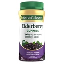Nature's Bounty Elderberry Gummies、栄養補助食品、免疫健康をサポートし、ビタミンA、C、D、E、亜鉛、100mg、70ガミーが含まれています