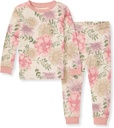 Burt's Bees Baby Girls' Pajamas、2ピースロングスリーブティーとパンツオーガニックコットンPJセット