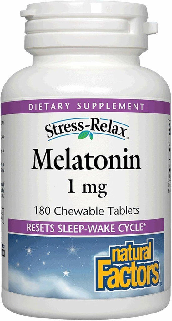 自然な要因、自然な睡眠の援助による圧力RelaxのMelatonin 1のmgは、睡眠漏出周期、180のchewableタブレット(180のサービング)、Peppermintの味をリセットします