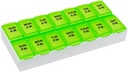 Ezy Dose Weekly(7日間) 毎日AM / PM Pillオーガナイザー、ビタミンプランナー、医薬品容器、サプリメントと魚油のケース、ミディアムコンパートメント、2日、グリーン、BPA無料