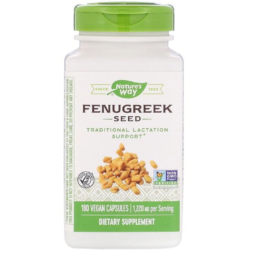 Natures Way Fenugreek Seed Capsule、610 Mg - 1パックあたり180 - ケースあたり3パック。