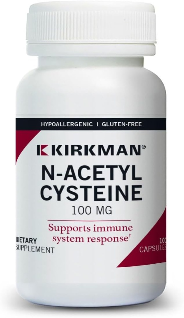 Kirkman N-Acetyl Cysteine100mg - Hypoallergenic ||NAC|100 ベジタリアンカプセル ||グルテンフリー・カゼイン|抗酸化剤|免疫システム対応