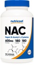 Nutricost N-アセチル L-Cysteine(NAC) 600mg、180カプセル - 非GMO、グルテンフリー