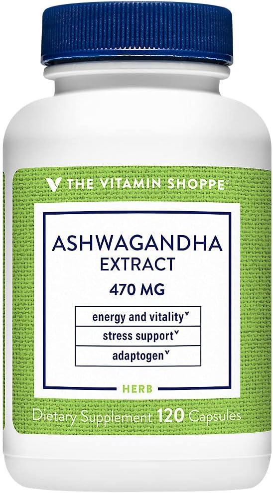 ビタミンShoppe Ashwagandha Extract 470MG - エネルギーとバイタリティを提供するハーブサプリメント、ストレス管理(120カプセル)