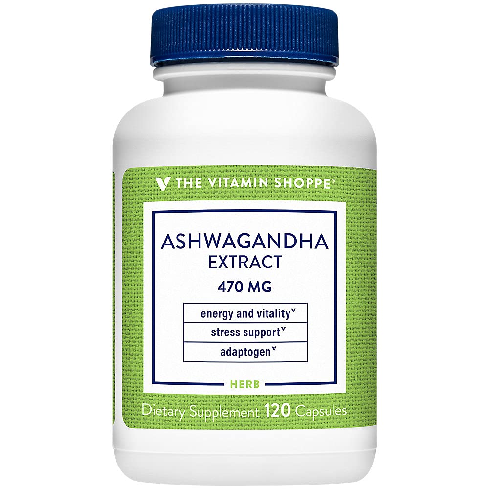 ビタミンShoppe Ashwagandha Extract 470MG - エネルギーとバイタリティを提供するハーブサプリメント、ストレス管理(120カプセル)