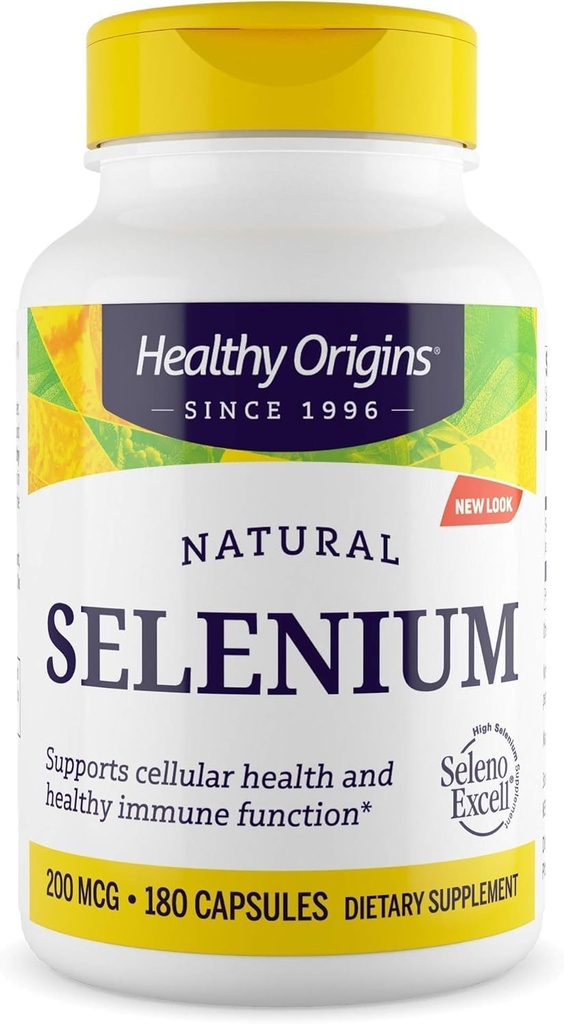 健康な起源 Selenium 200 mcg (Seleno Excell、発酵させた、非GMO、グルテンフリー、ぼうこうサポート、免疫機能、細胞サポート)、180カプセル