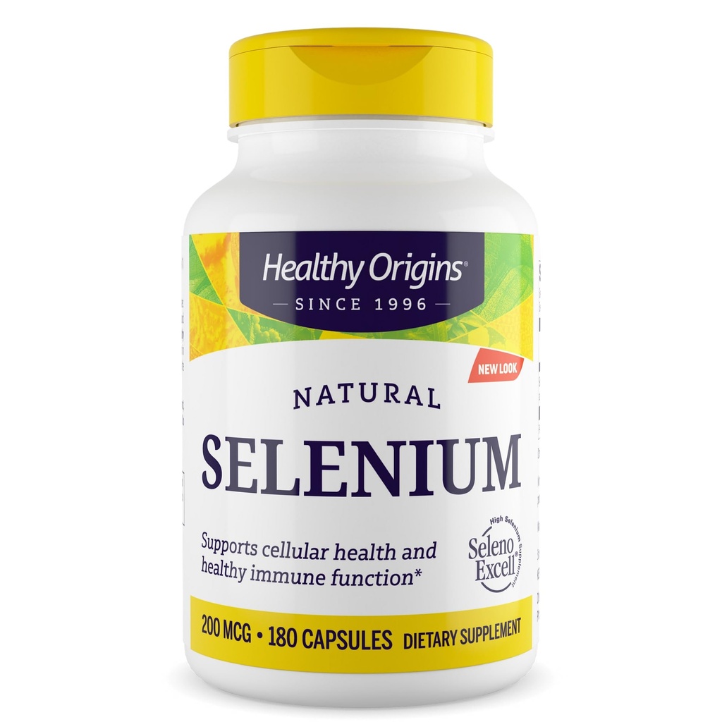健康な起源 Selenium 200 mcg、180 カプセル - SelenoExcell 高バイオアベイラビリティ 有機的にバウンド発酵セレン - 免疫システム機能、甲状腺の健康と健康な細胞サポートをサポート