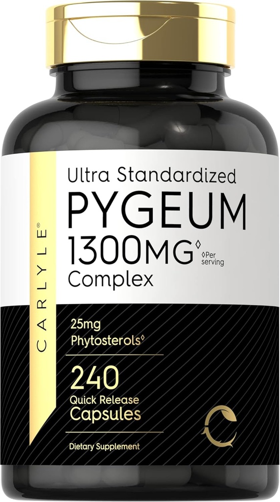 Carlyle Pygeum Supplement 1300mg | 240カプセル | Non-GMO、グルテンフリー | アフリカム樹皮エキスサプリメント
