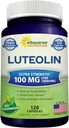Luteolin 100mg - 120カプセル - Luteolinサプリメント&パウダーコンプレックスピルは、一般的にQuercetinで服用 - 脳と記憶の健康をサポート