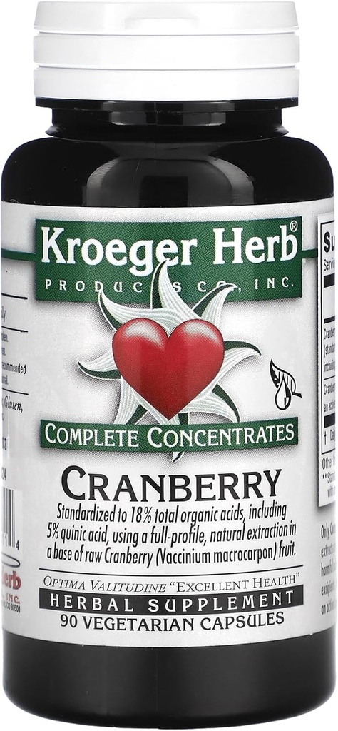 Cranberrry 完全な濃縮Kroegerのハーブ 90 VCaps