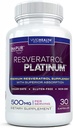 Resveratrolプラチナ酸化防止剤の補足:Pureの強力な反老化の方式、免疫サポート、Vitalityおよび頭脳の健康のための自然なトランスResveratrol、30のグルテンフリーの野菜のカプセル