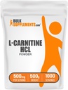 BulkSupplements.com L-カルニチンHClパウダー - カルニチンサプリメント、カルニチンパウダー、L-カルニチン500mg - アンフレーバー&グルテンフリー、500g(1.1ポンド)(パッケージ1)
