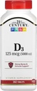 21st Century D3 5000 IU Tablets, 360 Count (Pack of 1)
