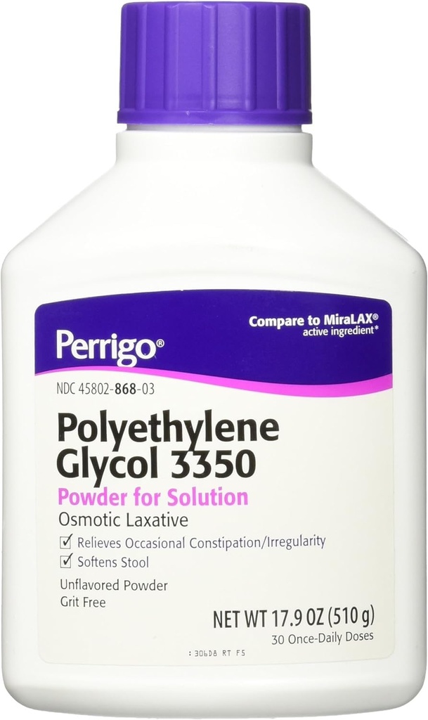 ペリゴのポリエチレンのグリコール3350 17.9 Oz (510gm)の粉(Miralaxと比較して下さい)