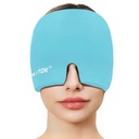 EXQUISLIFE Migraineの頭痛の救助の帽子、ゲルのアイスヘッドの覆い、熱く、風邪療法、Sinus、Puffyの目、張力および圧力救助のための頭痛の目マスク(青)