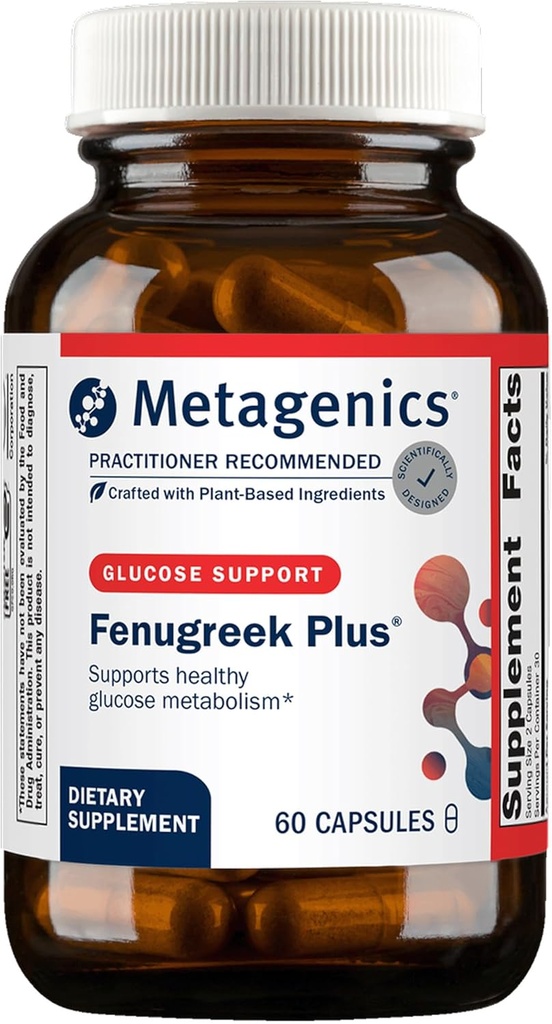 Metagenics Fenugreek Plus - 健康な代謝をサポート* - ベジタリアンハーブサポート - ビターメロン&ジムネマエキス - 非GMO&グルテンフリー - 60カプセル