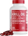BronsonのOmega-3s EPA、DHA、AstaxanthinおよびPhospholipids 120のSoftgelsのAntarctic Krillオイル1000のmg