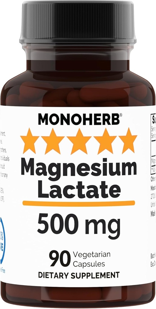 マグネシウムLactate 500のmg - 90のベジタリアンのカプセル