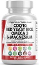 きれいなNutraceuticals COQ10 200mgの赤いイースト米Omega 3のマグネシウムの複雑な500mg Niacin亜鉛ビタミンK2 D3 -女性及び人のw/Vitamin B3、Coenzyme Q10-60 Ctのための中心サポート ビタミン