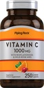 ピッピングロックビタミンC 1000mg | 250カプレット | バイオフラボノイド&ローズヒップ | ベジタリアン・非GMO・グルテンフリー対応サプリメント