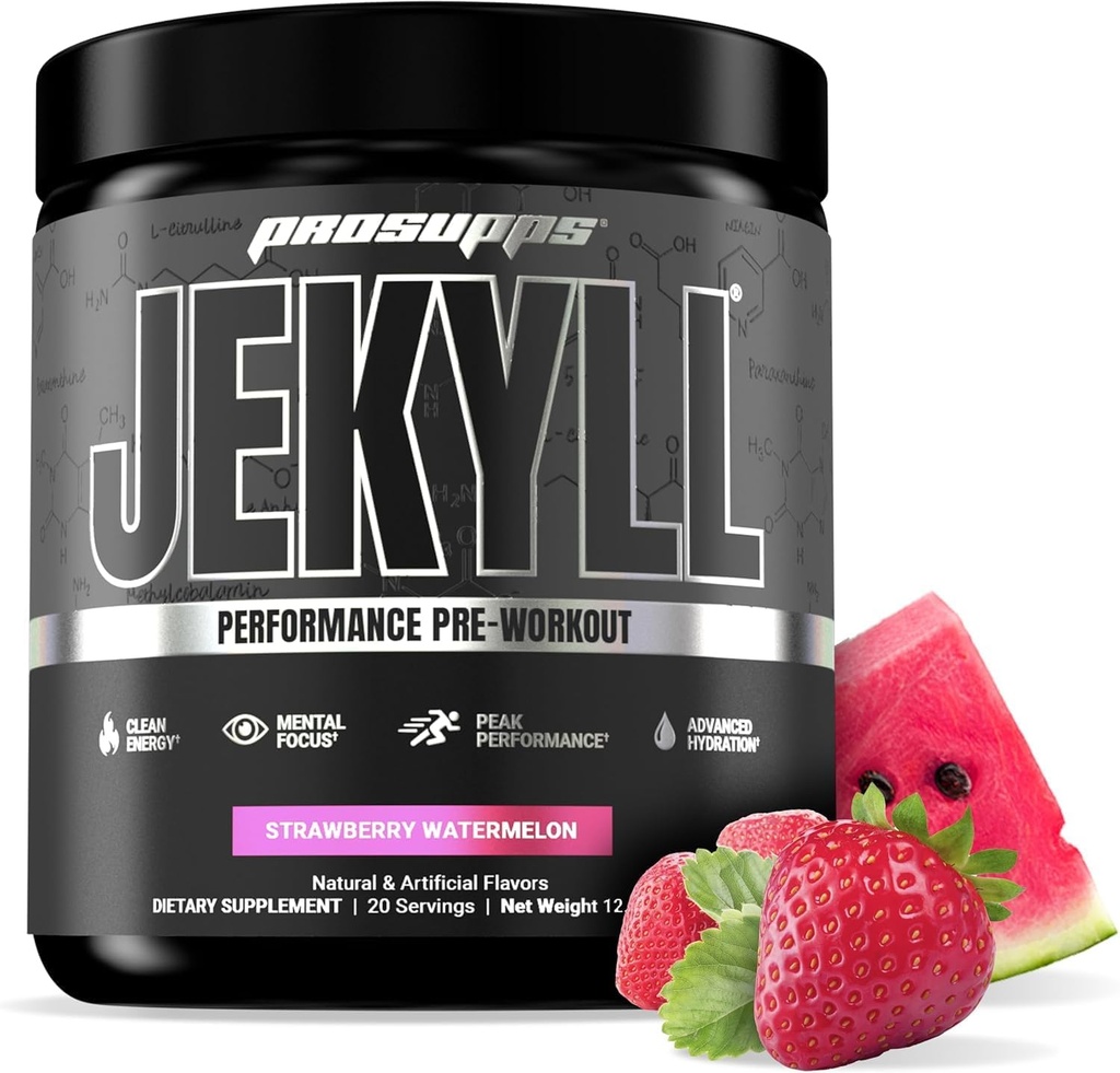 PROSUPPS Dr. Jekyllパフォーマンスプレワークアウトパウダー - 低刺激性プレワークアウトは、筋肉の利益をサポート, フォーカス&エネルギー - カフェインフリージム&フィットネスサプリメント (イチゴウォーターメロン, 30 サービング)