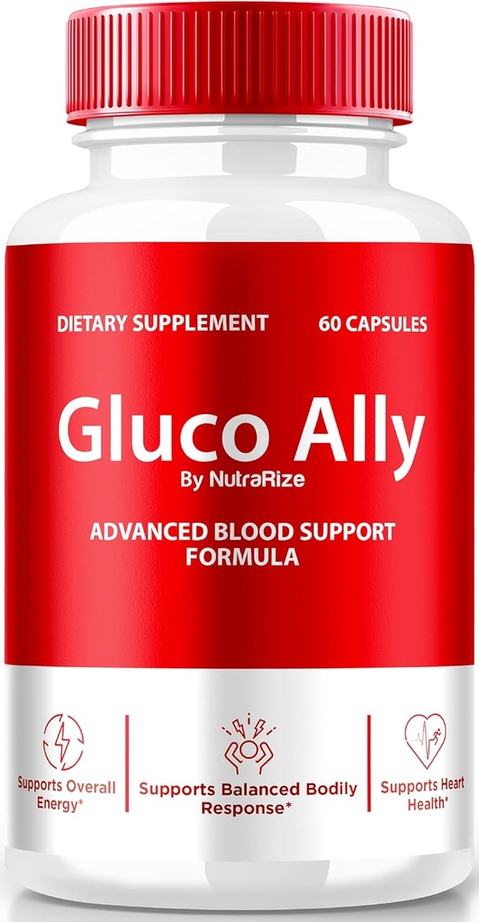 NutraRize Gluco Allyカプセル、公式GlucoAlly Pills、包括的な血液サポートフォーミュラ、健康的なレベルを維持するためのすべての自然なサプリメント、プレミアムGluco-Ally Capsulasレビュー(60カプセル)